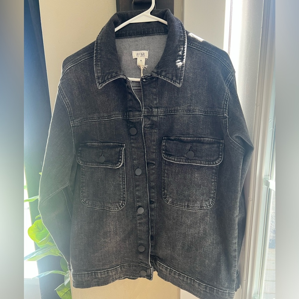 Oversized, black, jean jacket M